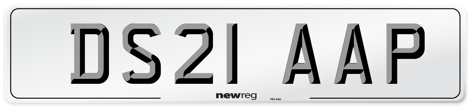DS21 AAP Number Plate from New Reg